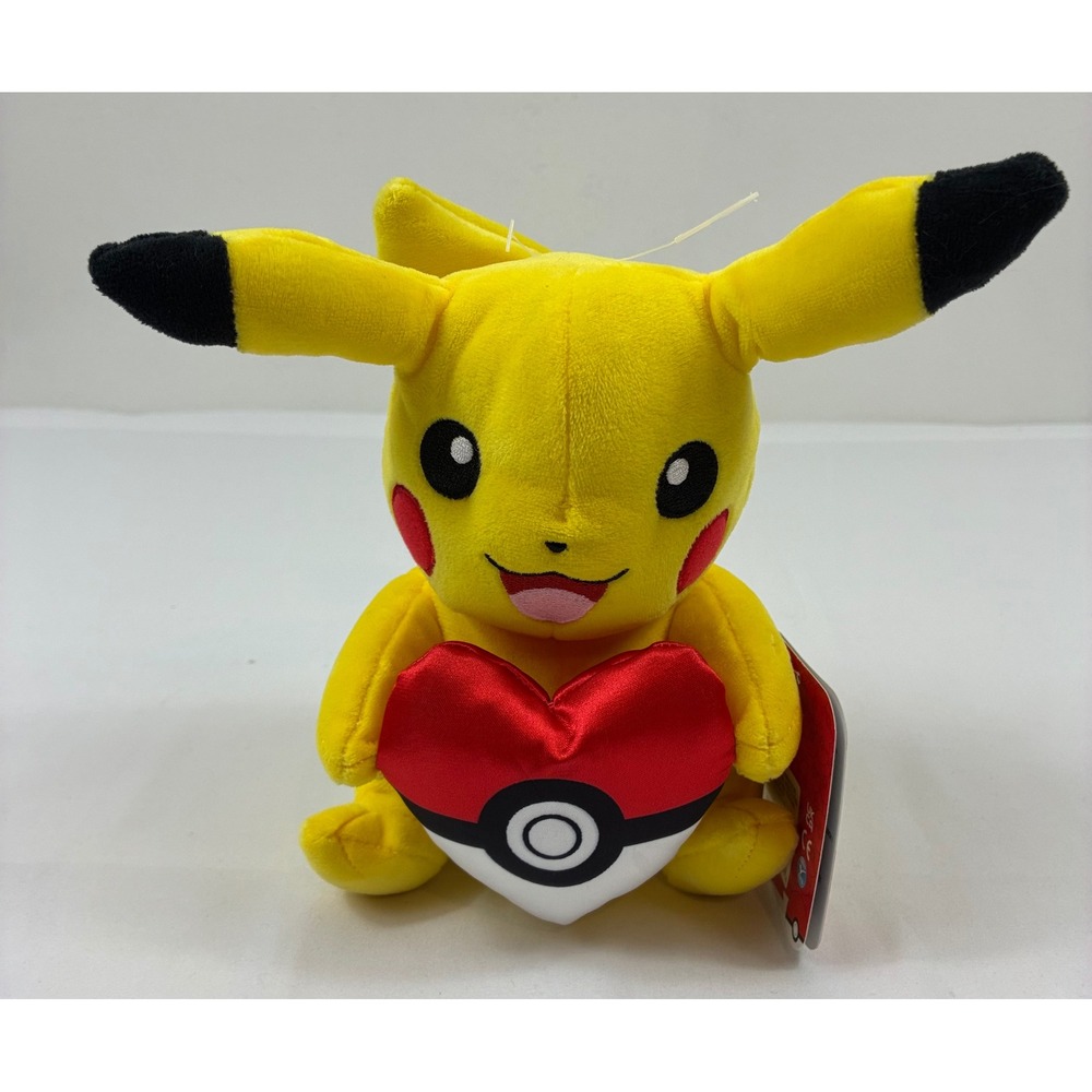 Pokemon Pikachu Plush Toy Unisex OS Yellow NWT Heart Poke Ball 2021 Nintendo